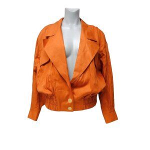 80s - 90s A.C. Sport terracotta bomber-style light jacket . size 12 . made in US